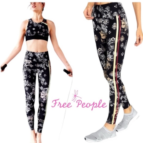 FP Movement Freestyle Floral Striped
Leggings High Rise Ankle Crop Drawstring - Picture 3 of 10